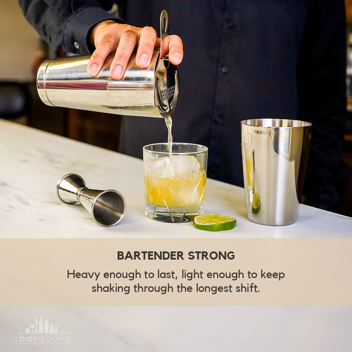 A Bar Above Stainless Steel Cocktail Shaker Set (4-Piece)