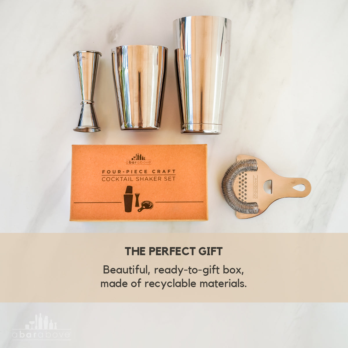 A Bar Above Stainless Steel Cocktail Shaker Set (4-Piece)