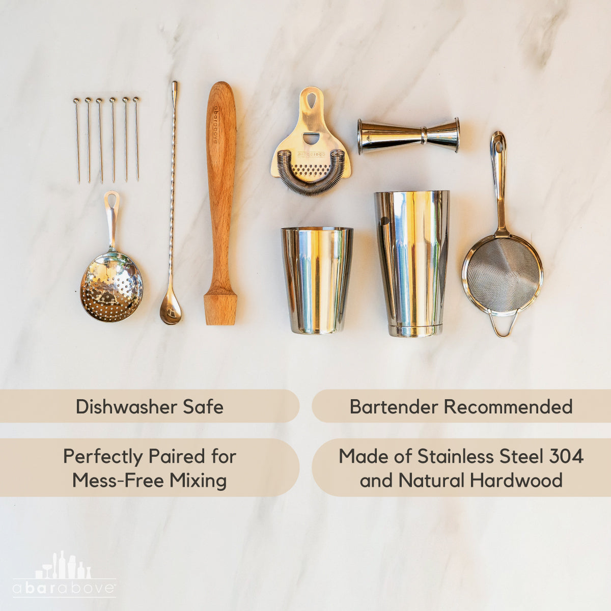 A Bar Above Stainless Steel Mixologist Bar Set (14-Piece)