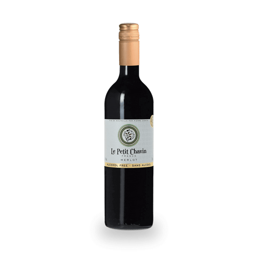 Le Petit Chavin Non-Alcoholic Merlot Wine Bottle