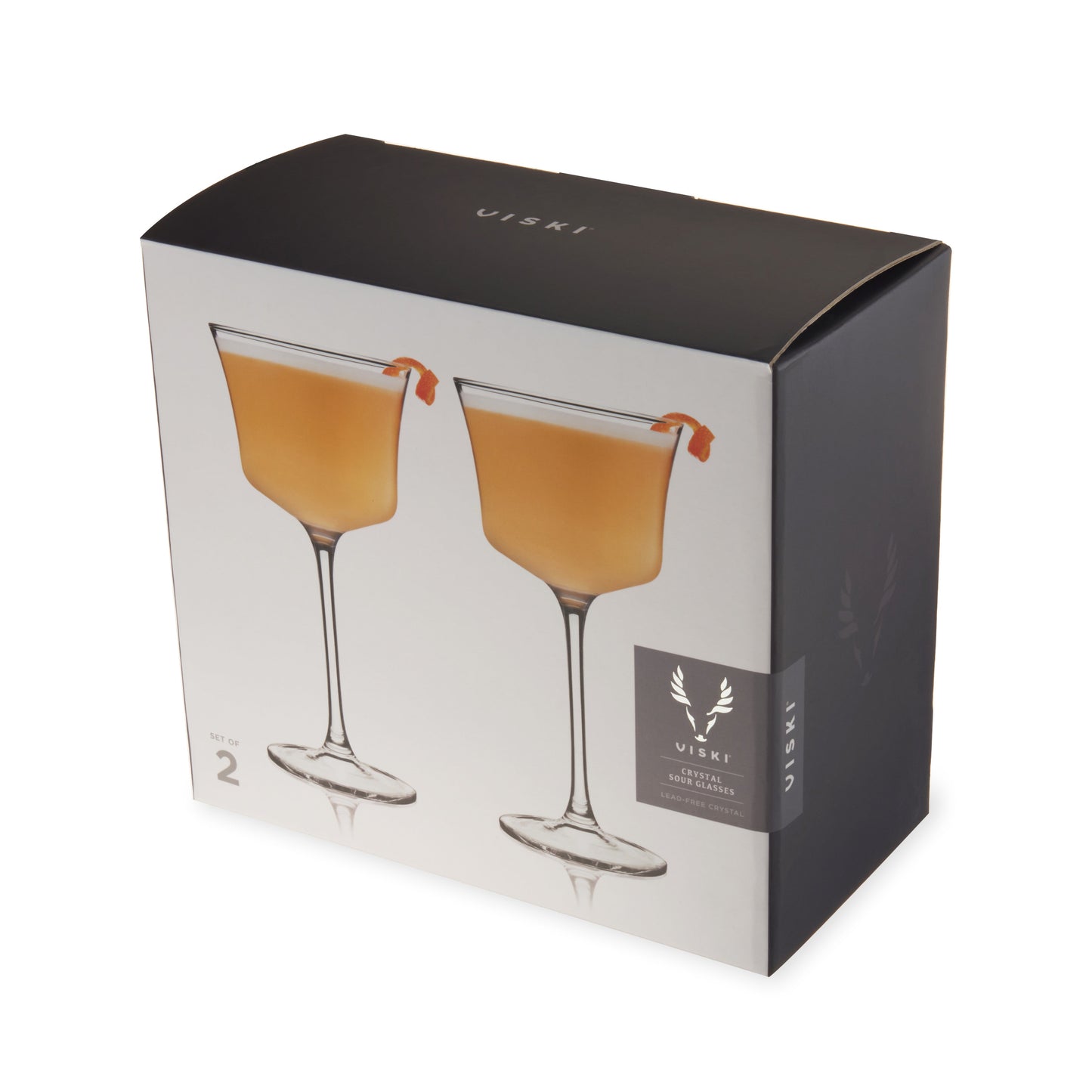 Viski Raye Angled Crystal Sour Glasses Set of 2