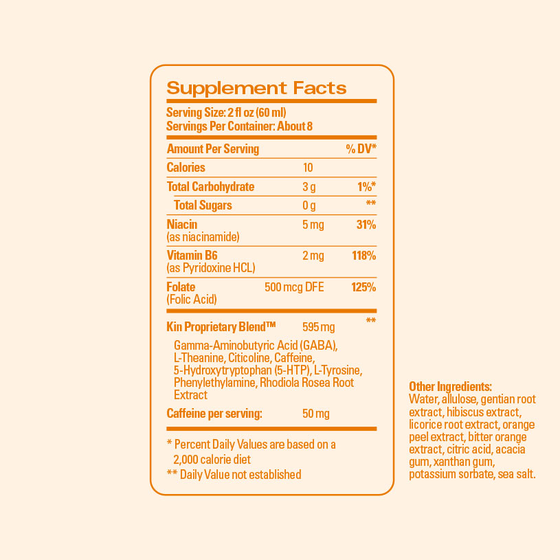 Kin Euphorics High Rhode Social Hour Back Label