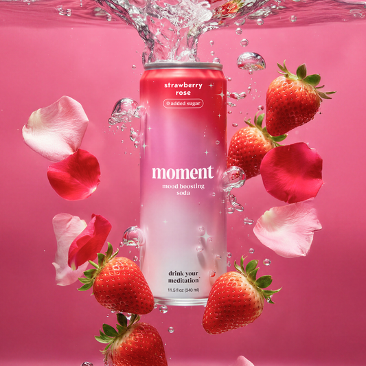 Moment strawberry rose (botanical soda | 12 pack)