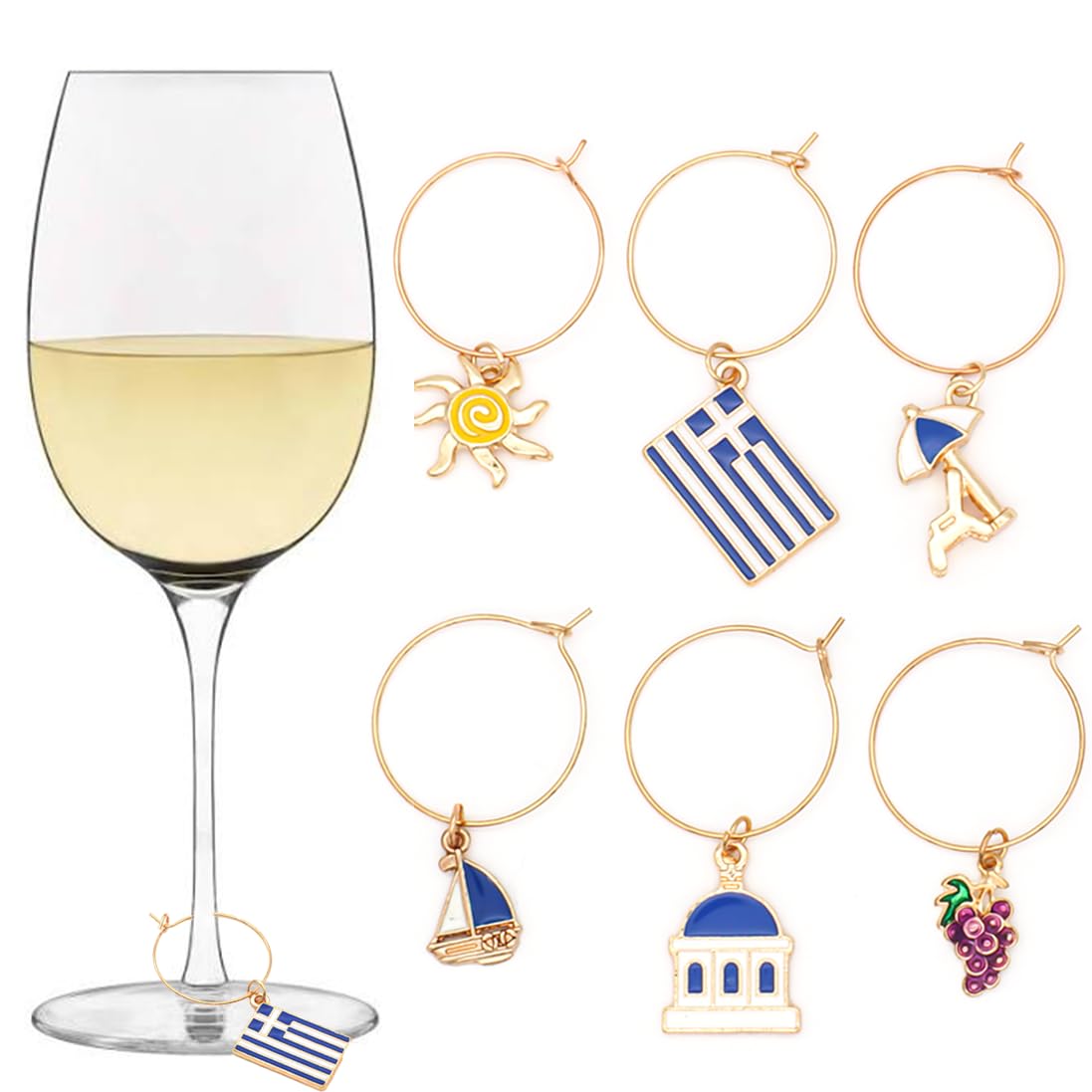 Serendipity Greek Wine Charms | Santorini Serenity