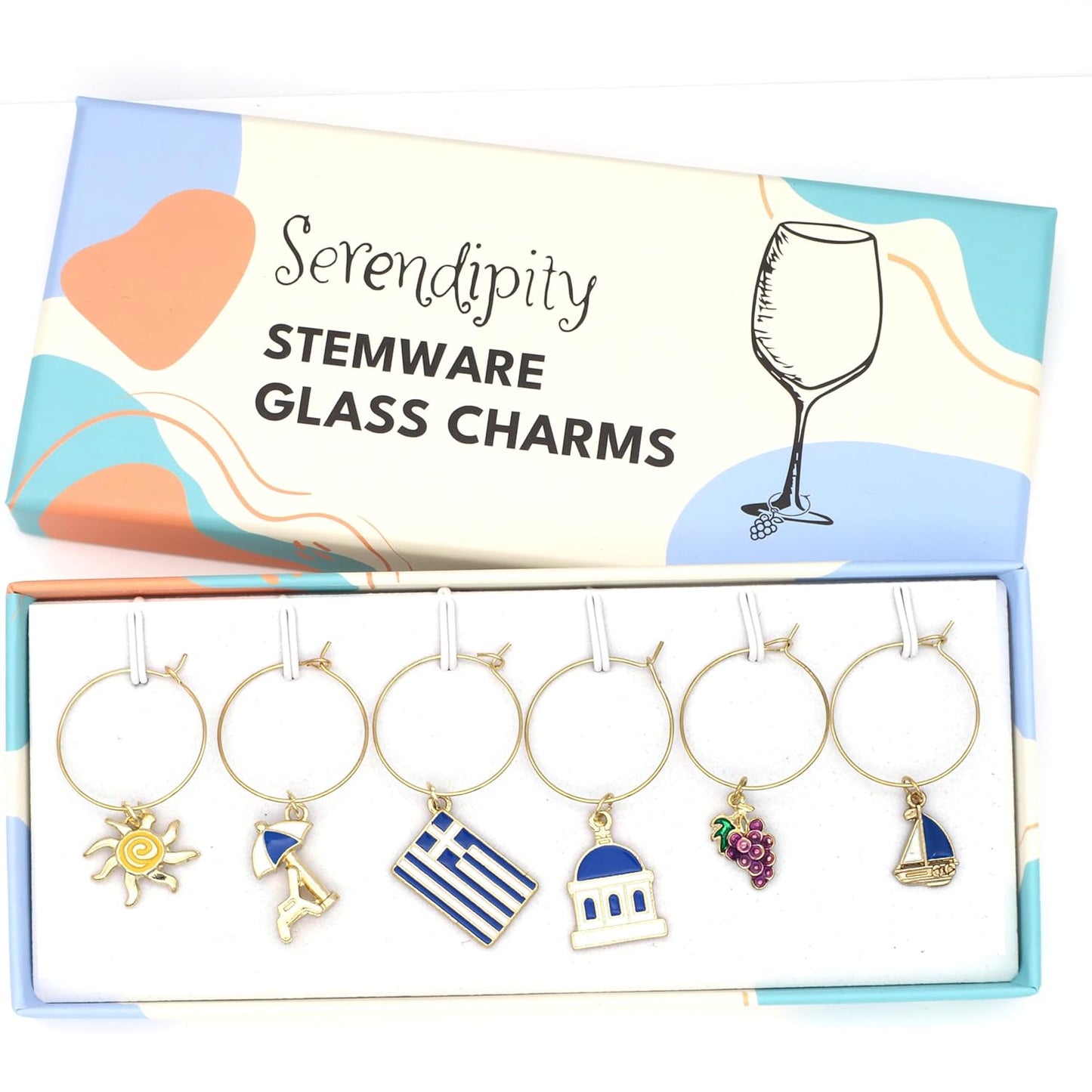 Serendipity Greek Wine Charms | Santorini Serenity