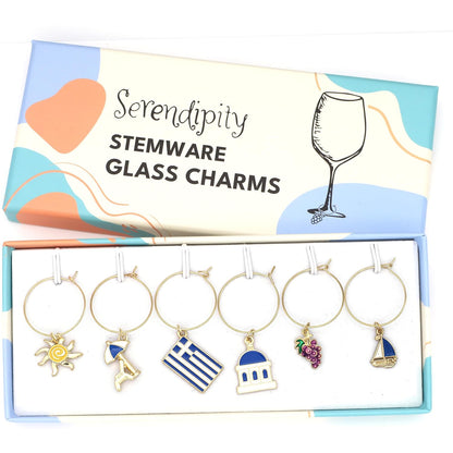 Serendipity Greek Wine Charms | Santorini Serenity