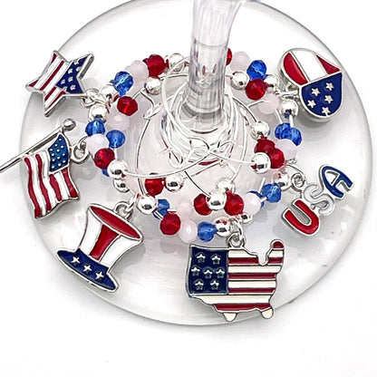 Serendipity USA Wine Charms | Stars and Stripes