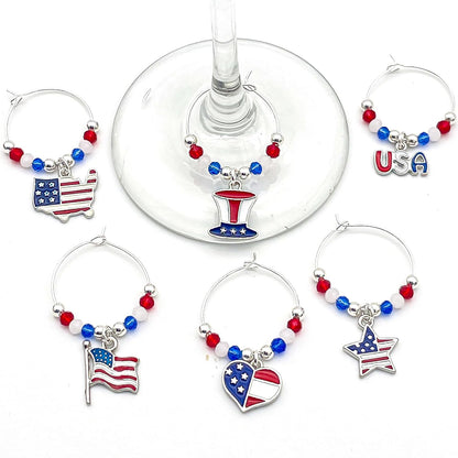 Serendipity USA Wine Charms | Stars and Stripes