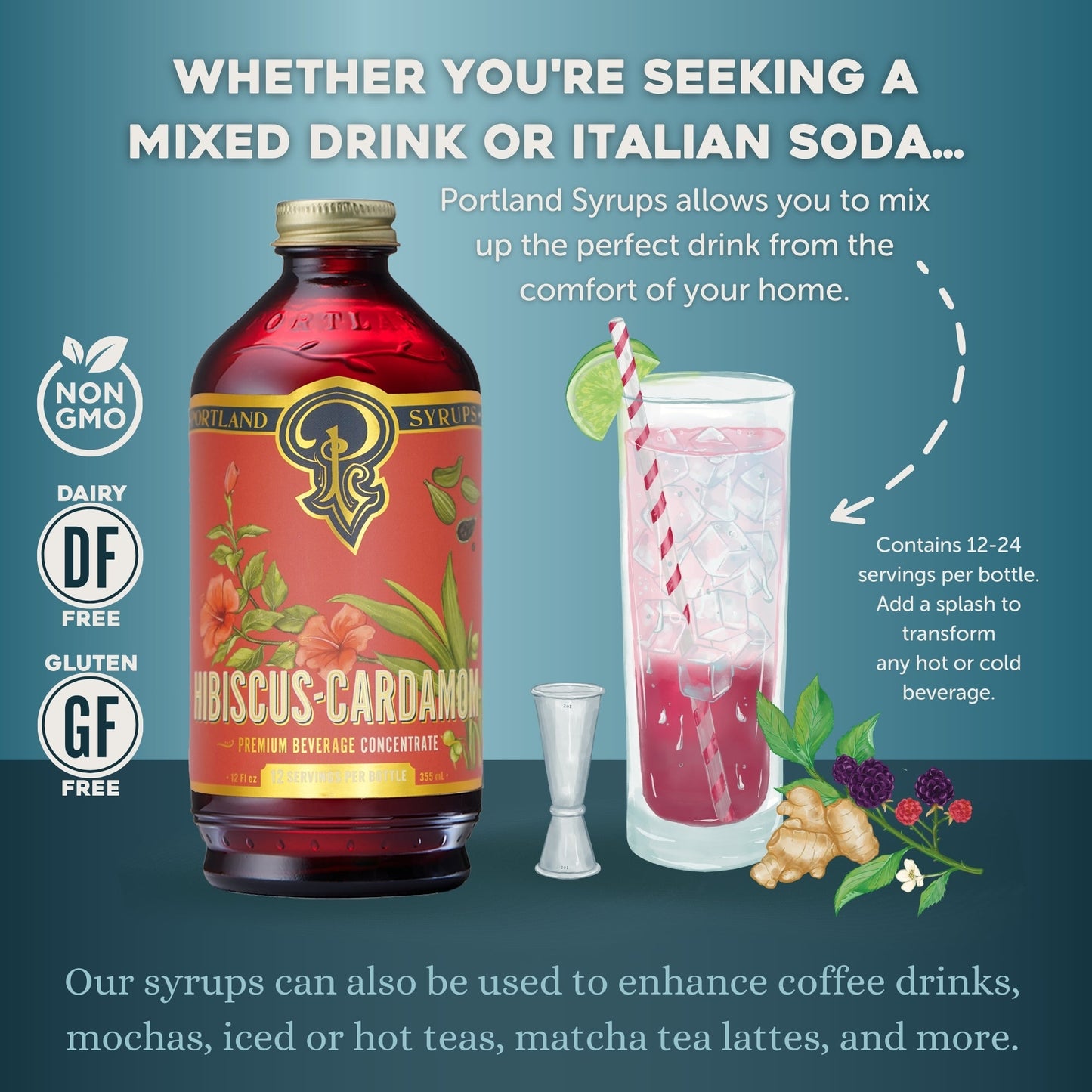 Portland Syrups Hibiscus Cardamom Syrup
