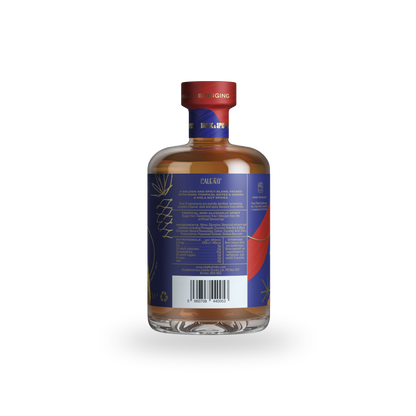 Caleno Dark & Spicy Non-Alcoholic Tropical Rum Back Label