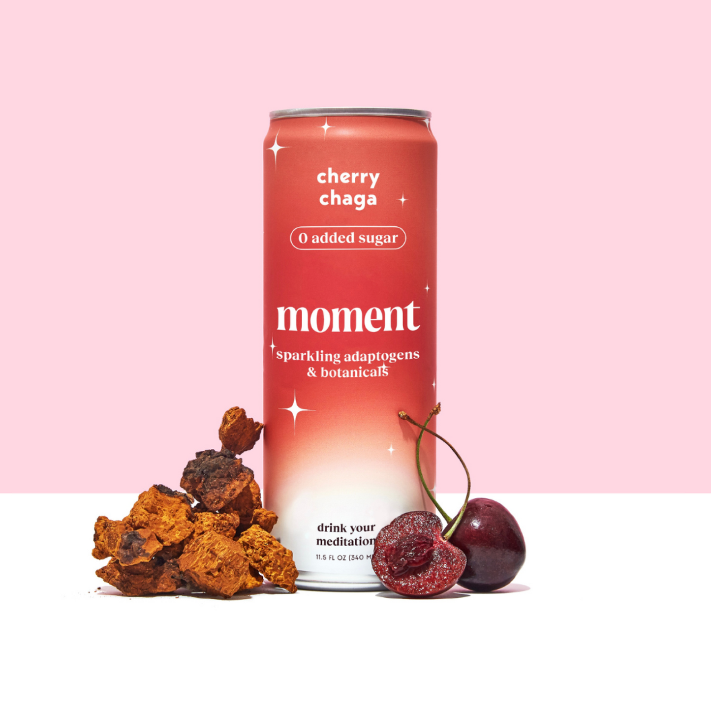 Moment cherry chaga (botanical soda | 12 pack)