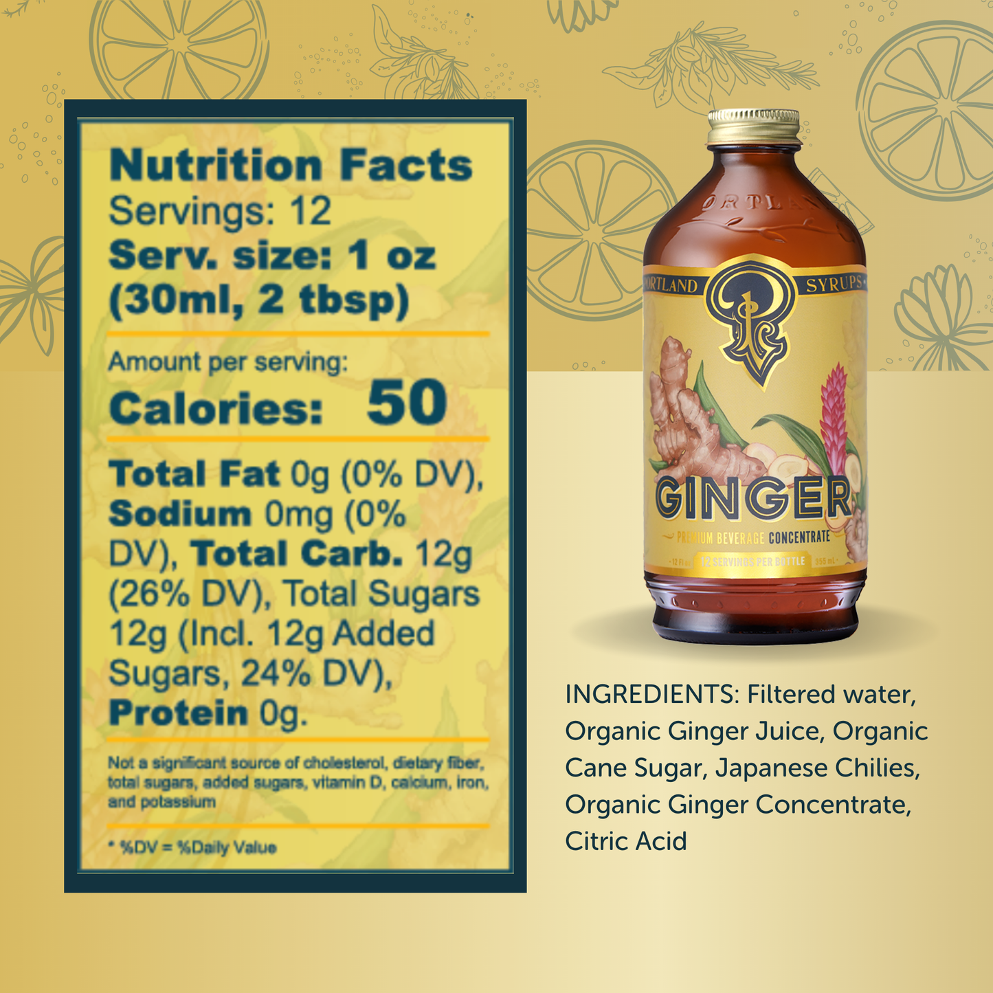 Portland Syrups Authentic Ginger Syrup