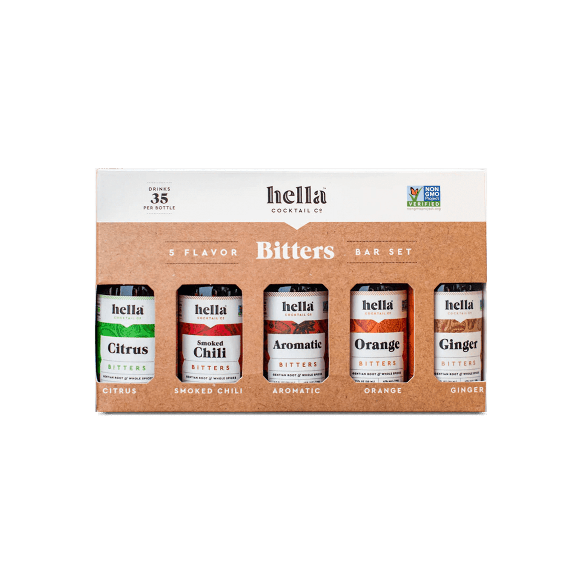 Hella Cocktail Bitters Bar Gift Set  | 5-Flavor Pack Front of Box
