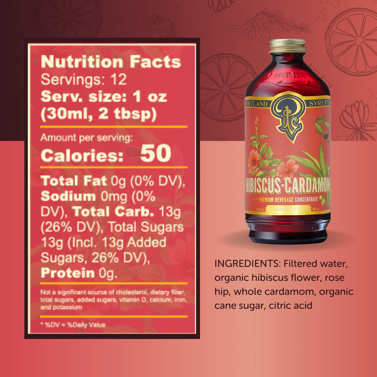 Portland Syrups Hibiscus Cardamom Syrup