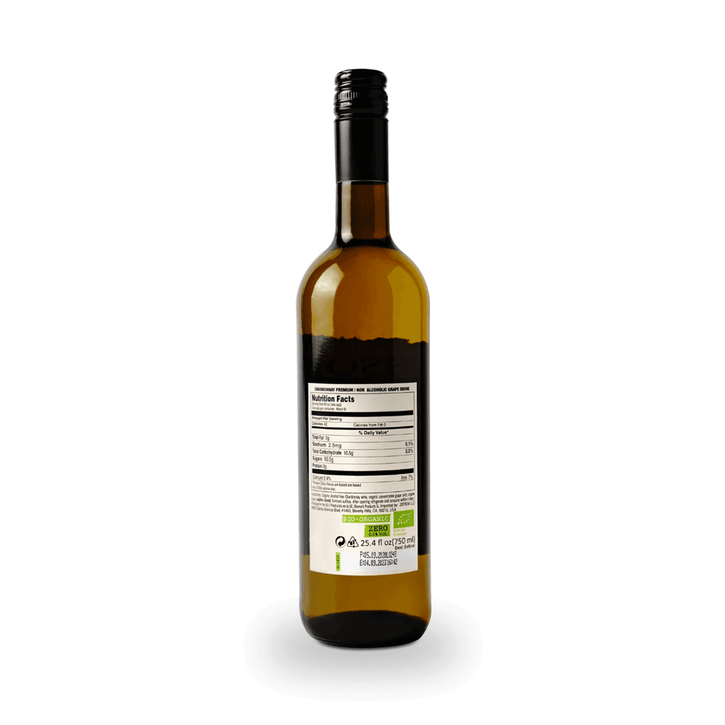 Lussory Organic Non-Alcoholic Chardonnay Wine Back Label