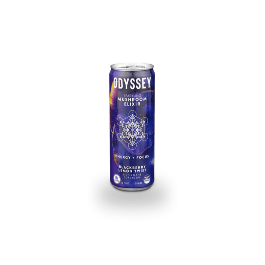 Odyssey Mushroom Elixir | Energy & Focus - Blackberry Lemon Twist Can