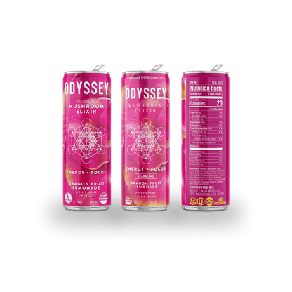 Odyssey Mushroom Elixir | Energy & Focus -Dragon Fruit Lemonade Back Label
