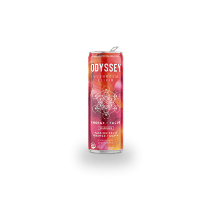 Odyssey Mushroom Elixir | Energy & Focus - Passion Fruit, Orange, & Guava Can