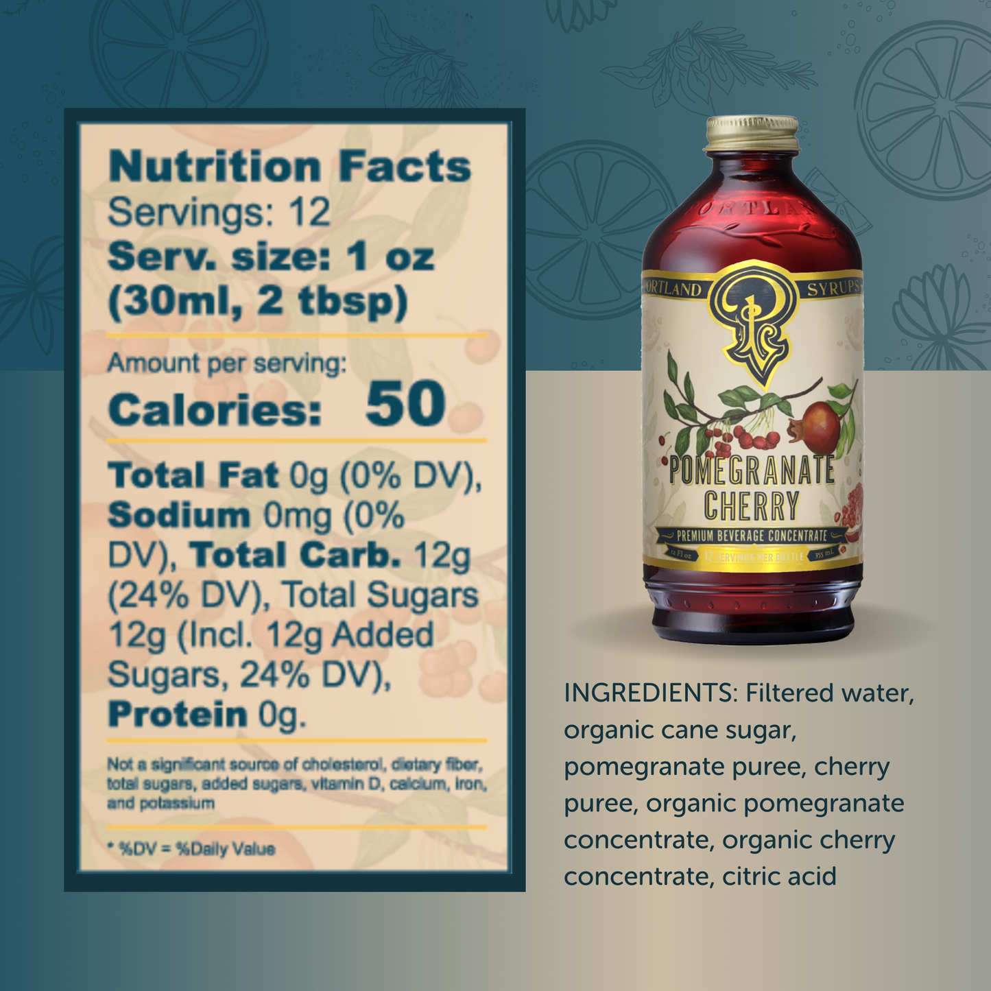 Portland Syrups Pomegranate Cherry Syrup