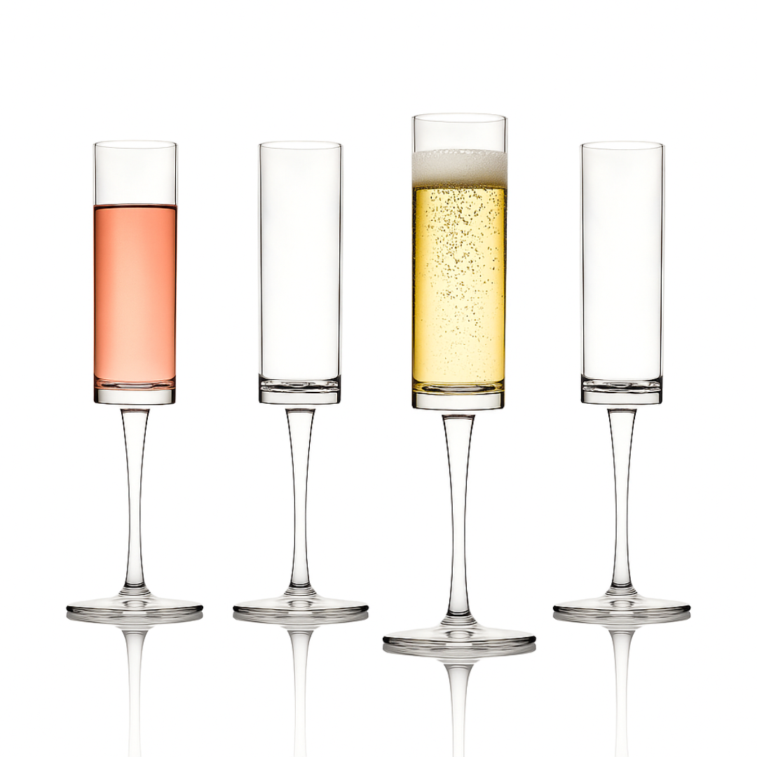 Lemonsoda Hand-Blown Crystal Champagne Flutes