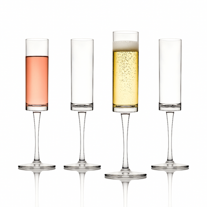 Lemonsoda Hand-Blown Crystal Champagne Flutes