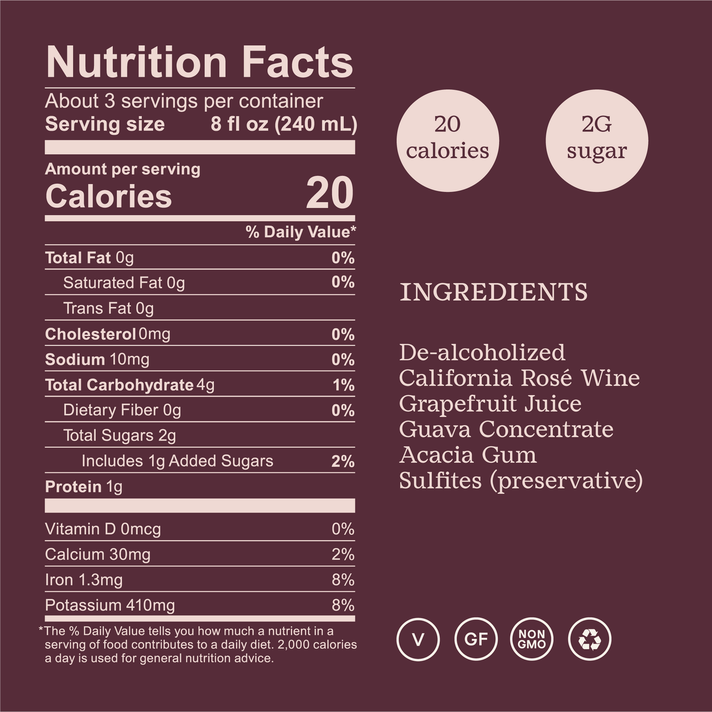 Surely Sparkling Rose nutrition facts