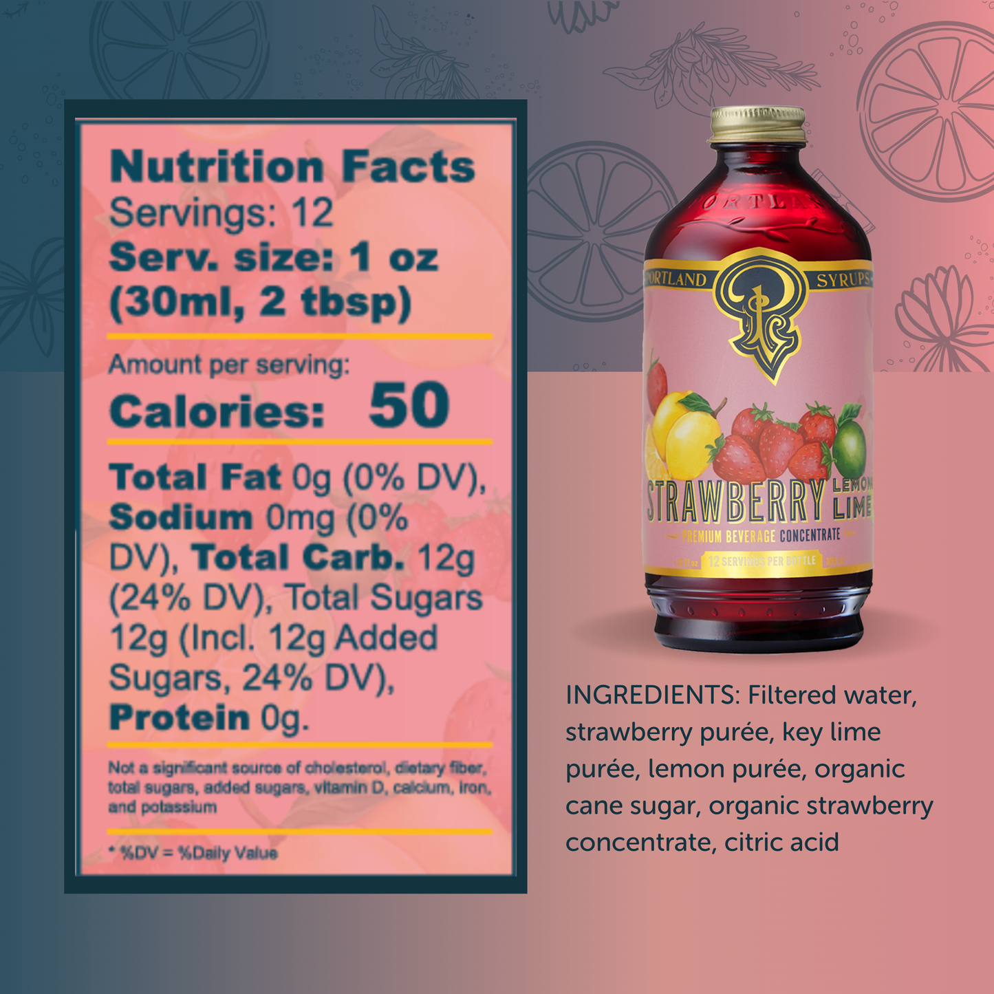Portland Syrups Strawberry Lemon-Lime Syrup