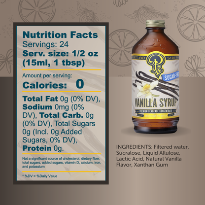 Portland Syrups Sugar Free Vanilla Syrup