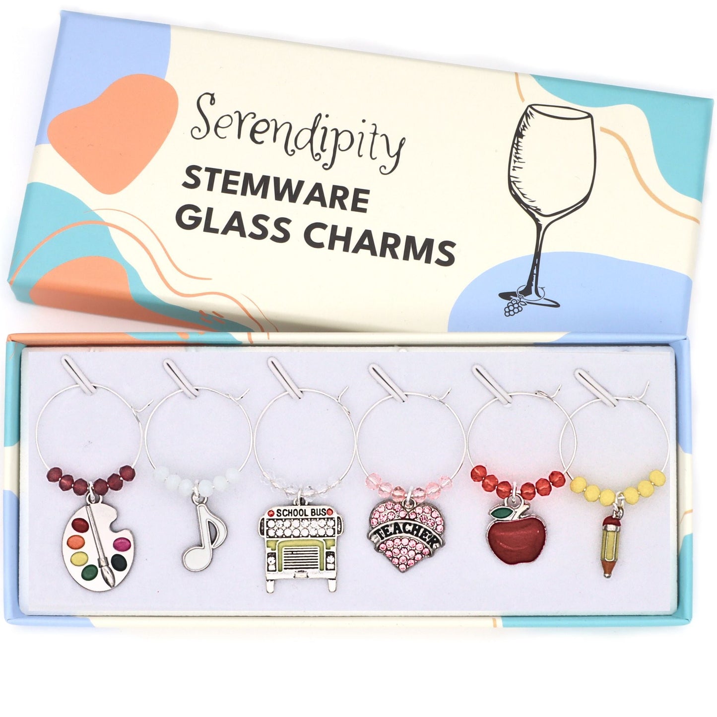 Serendipity Favorite Teacher Wine Glass Charms