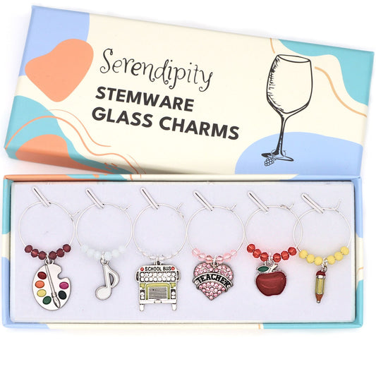 Serendipity Favorite Teacher Wine Glass Charms