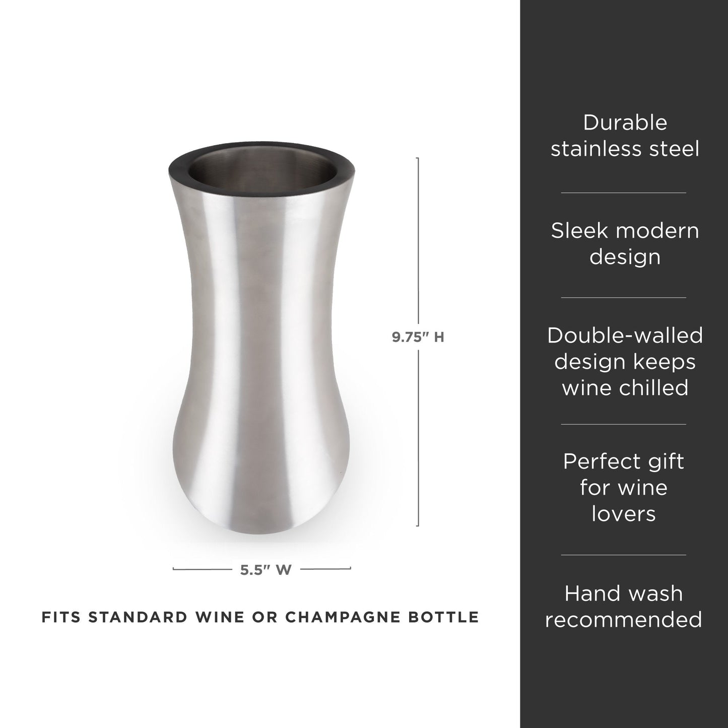 Viski Convex Stainless Steel Bottle Chiller