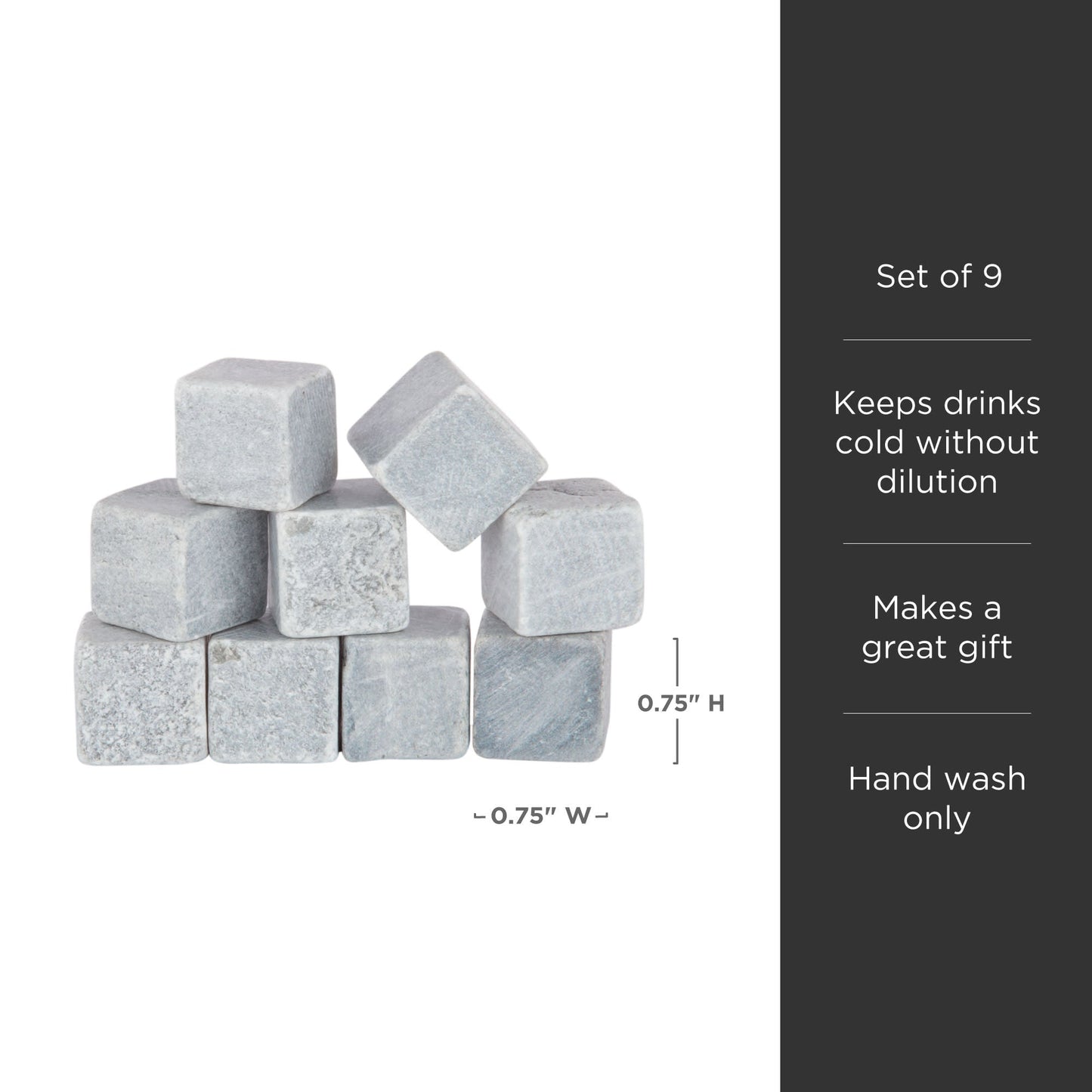 Viski Glacier Rocks Soapstone Cube Set of 9