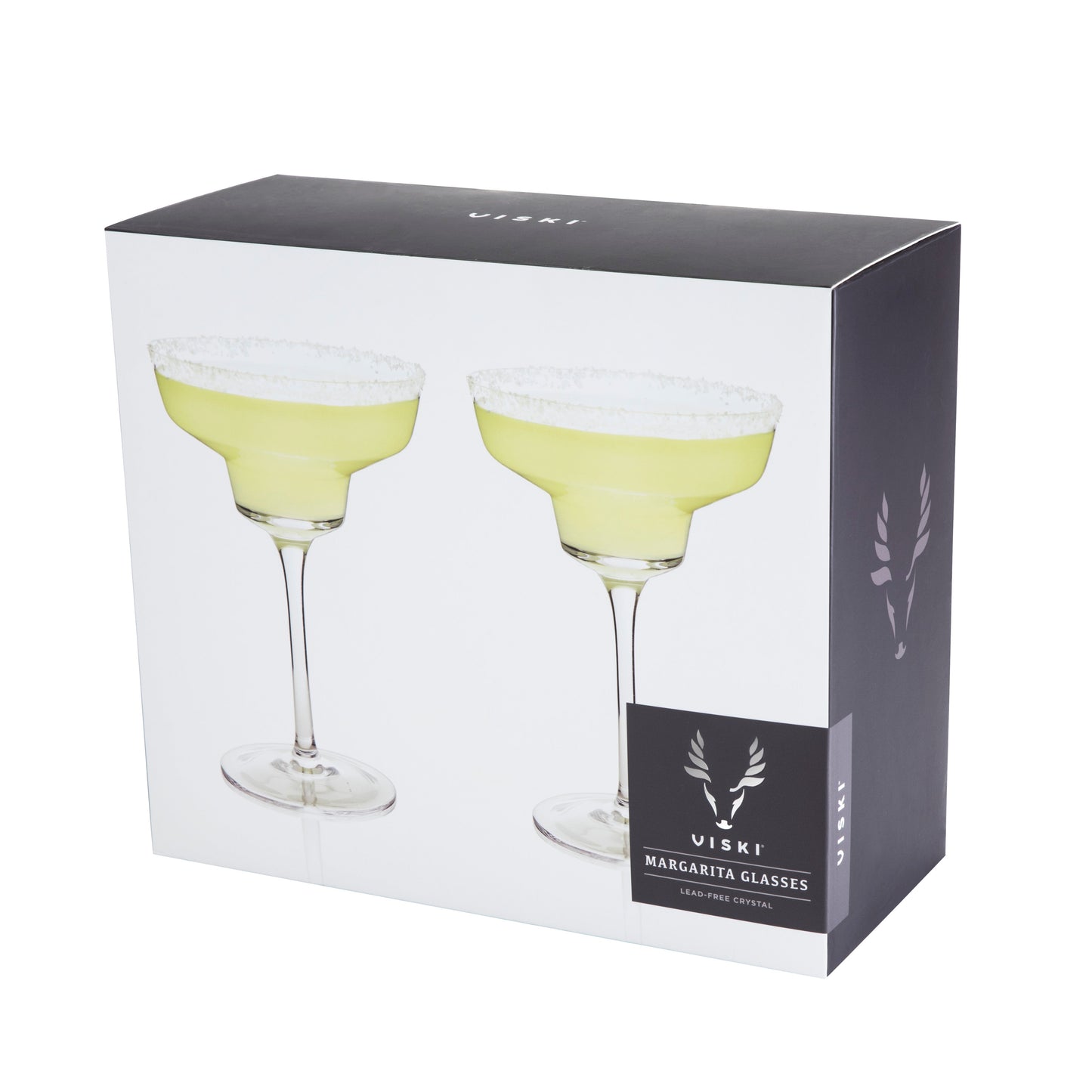 Viski Raye Angled Crystal Margarita Glasses Set of 2