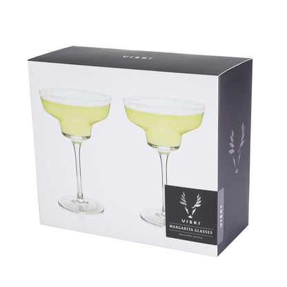 Viski Raye Angled Crystal Margarita Glasses Set of 2