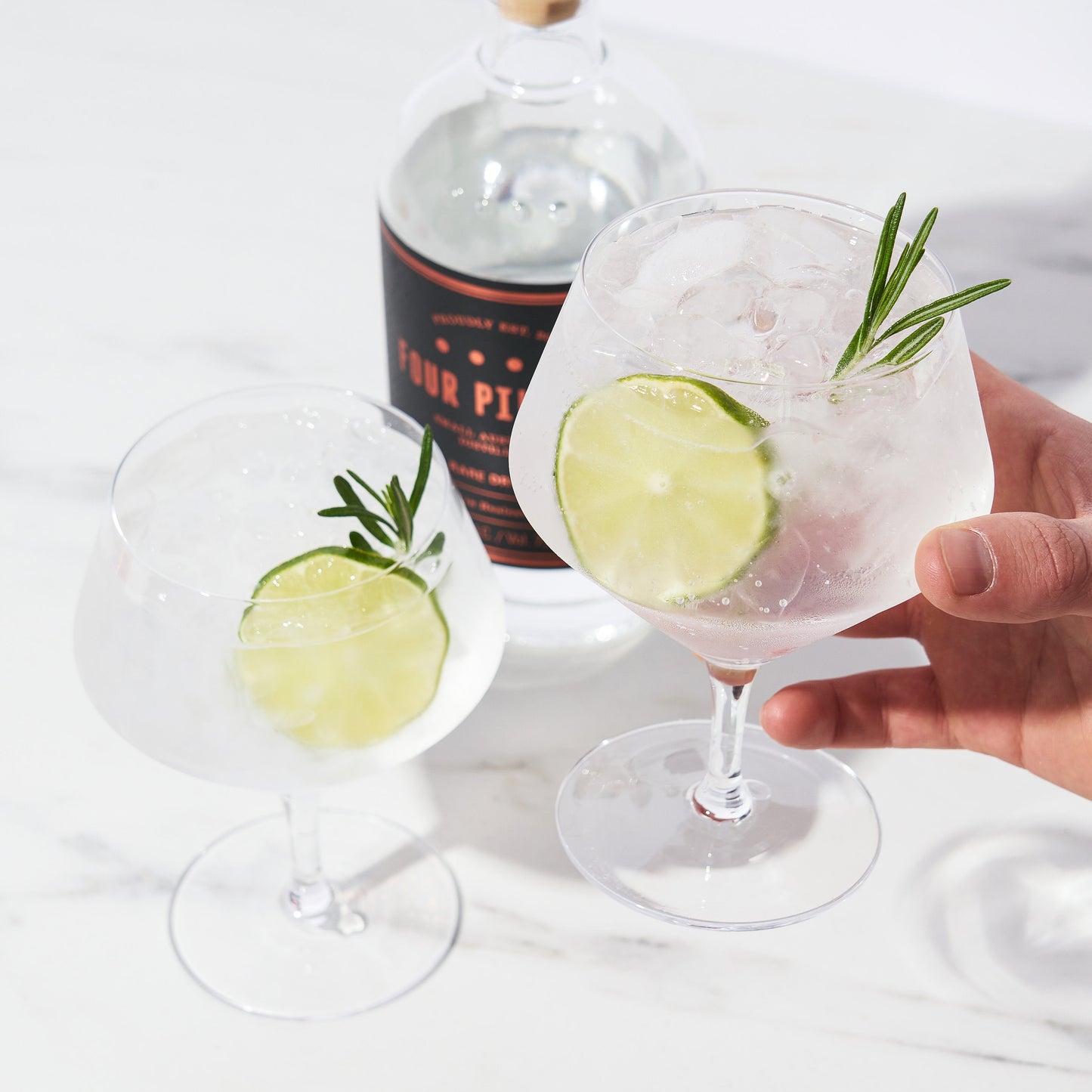 Viski Raye Angled Crystal Gin & Tonic Glasses Set of 4