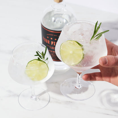 Viski Raye Angled Crystal Gin & Tonic Glasses Set of 4