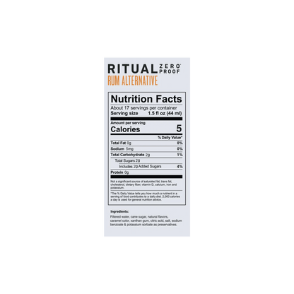Ritual Rum Alternative Back Label