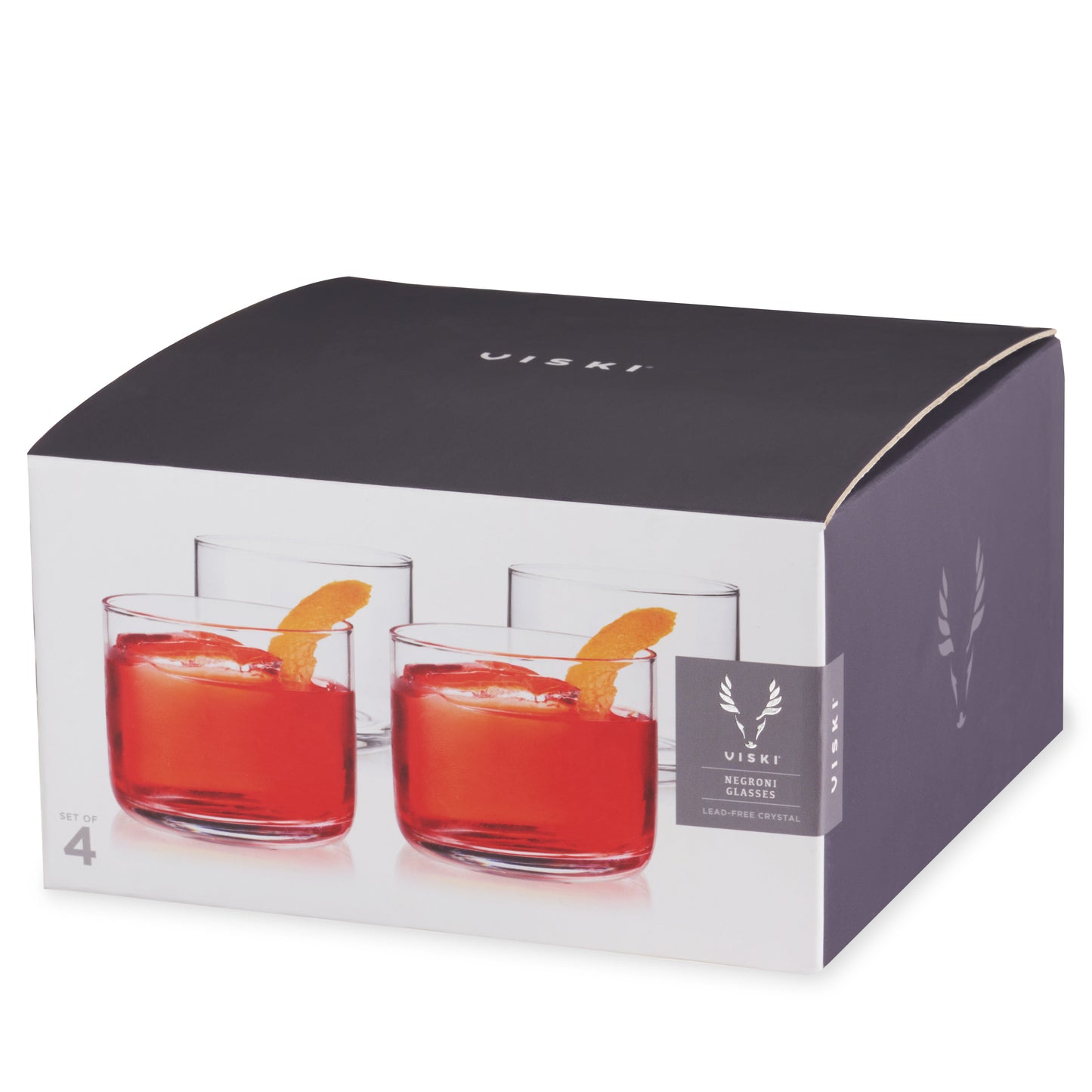 Viski Raye Crystal Negroni Glasses Set of 4