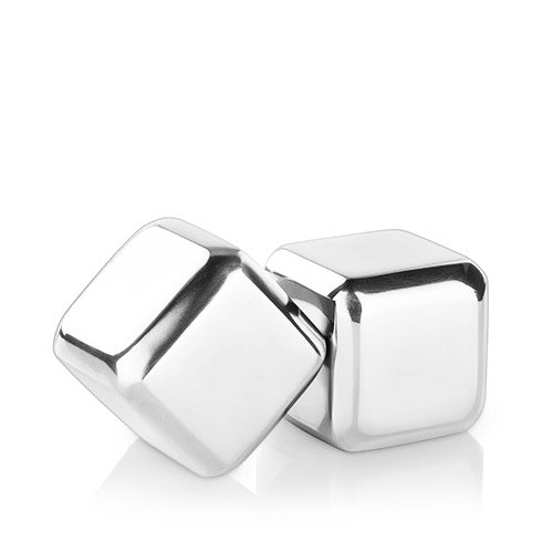 Viski Glacier Rocks Large Stainless Steel Cube Set of 2