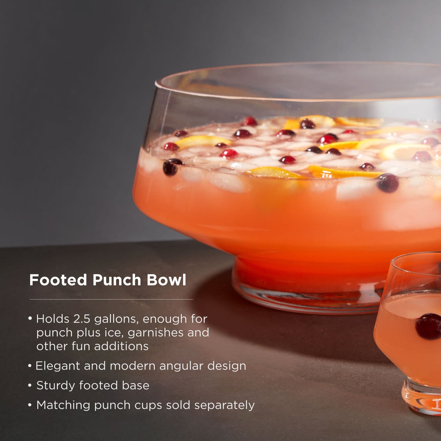 Viski Raye Heavy Base Punch Bowl