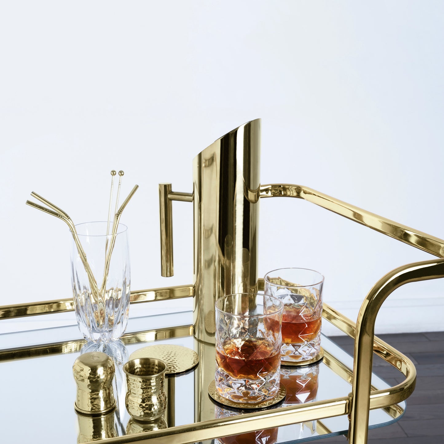 Viski Antique Gold Bar Cart