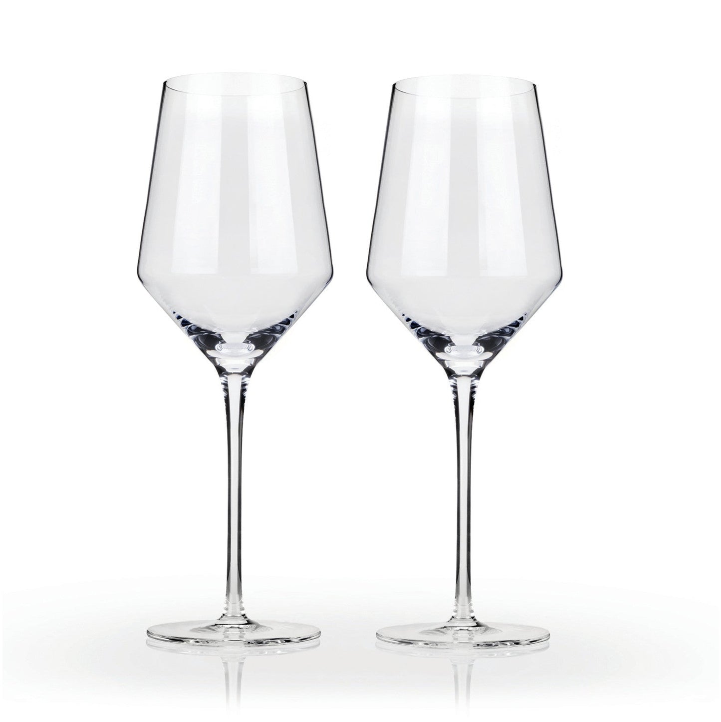 Viski Raye Angled Crystal Chardonnay Glasses Set of 2